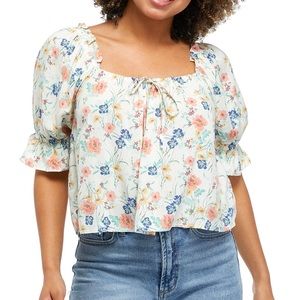 Juniors' Ruffle Shoulder Peasant Top